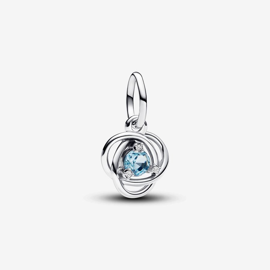 Bille cercle éternel, argent, cristal bleu pacifique, zircons - 793125C03 - Pandora