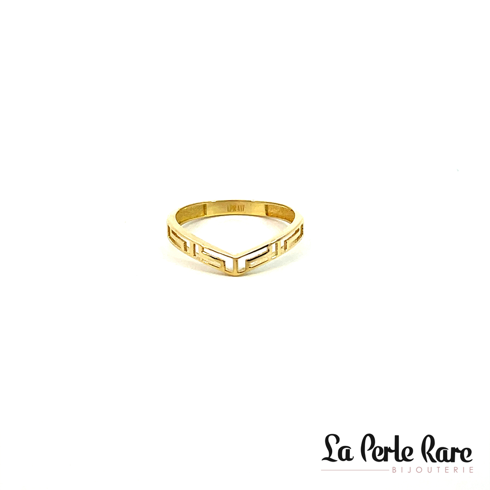 Bague chevron de style Versace, or jaune 10 carats - RAZ-4329-J - Exclusivités