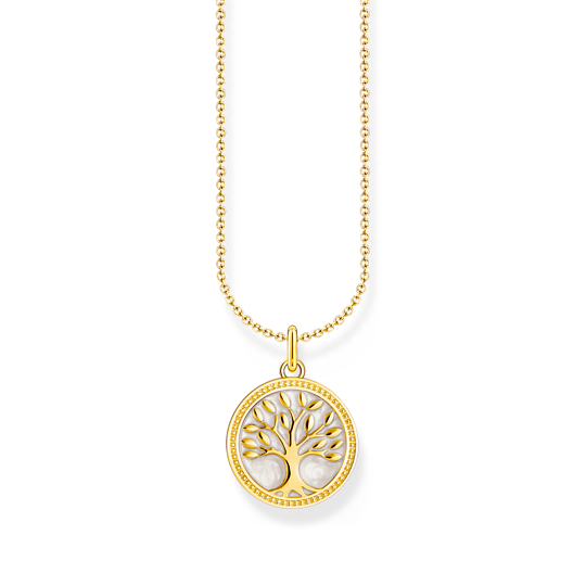 Pendentif arbre de vie, argent doré, émail blanc - KE2220-427-39-L45V - Thomas Sabo