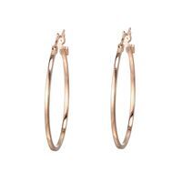 1in 1/4 rose plated medium hoop earrings