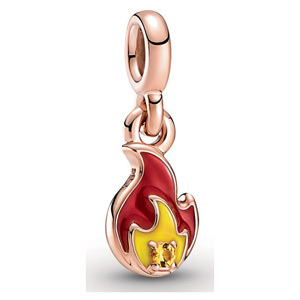 Bille flamme allumée, pandora rose, cristal jaune, émaux mixtes, pandora rose - 789690C01 - Pandora