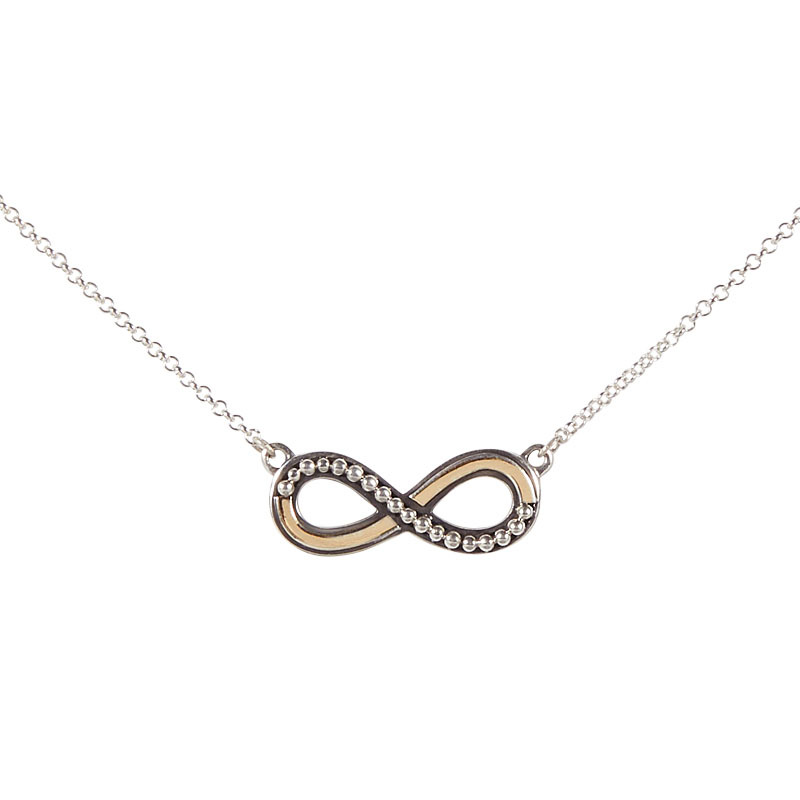 Collier symbole infini argent, or 18kt - SE707G - L'aventurine