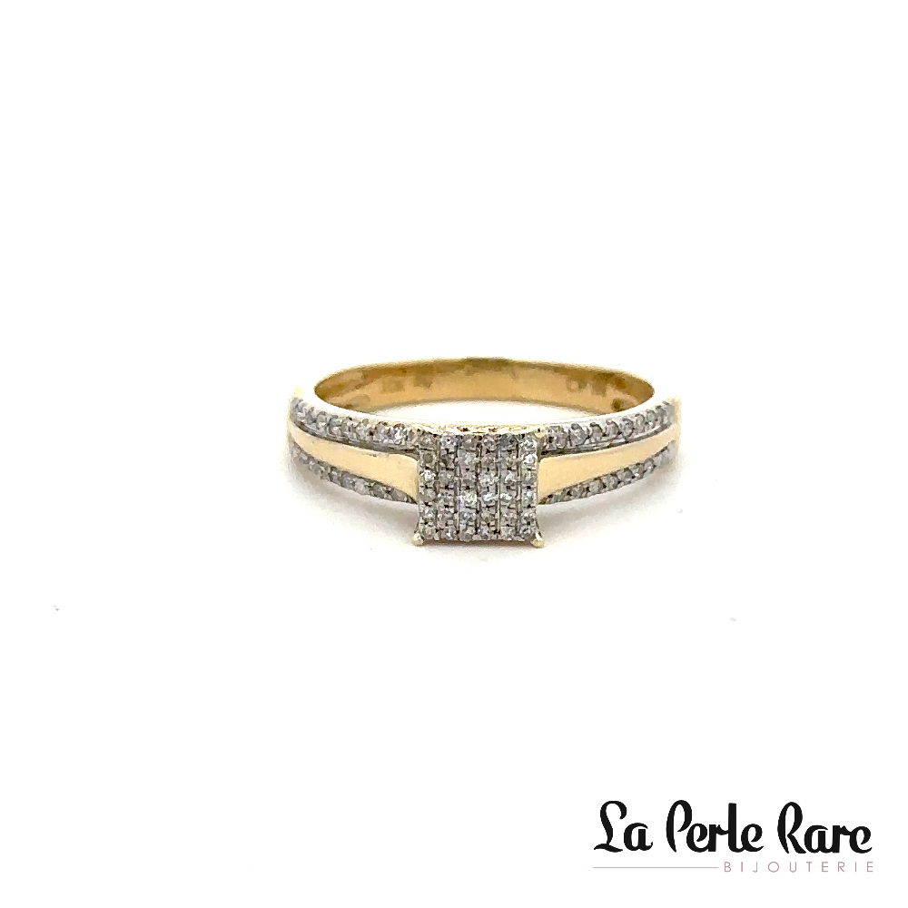 Bague or jaune 10 carats, 20 points de diamants total - CA256101-CA - Exclusivités