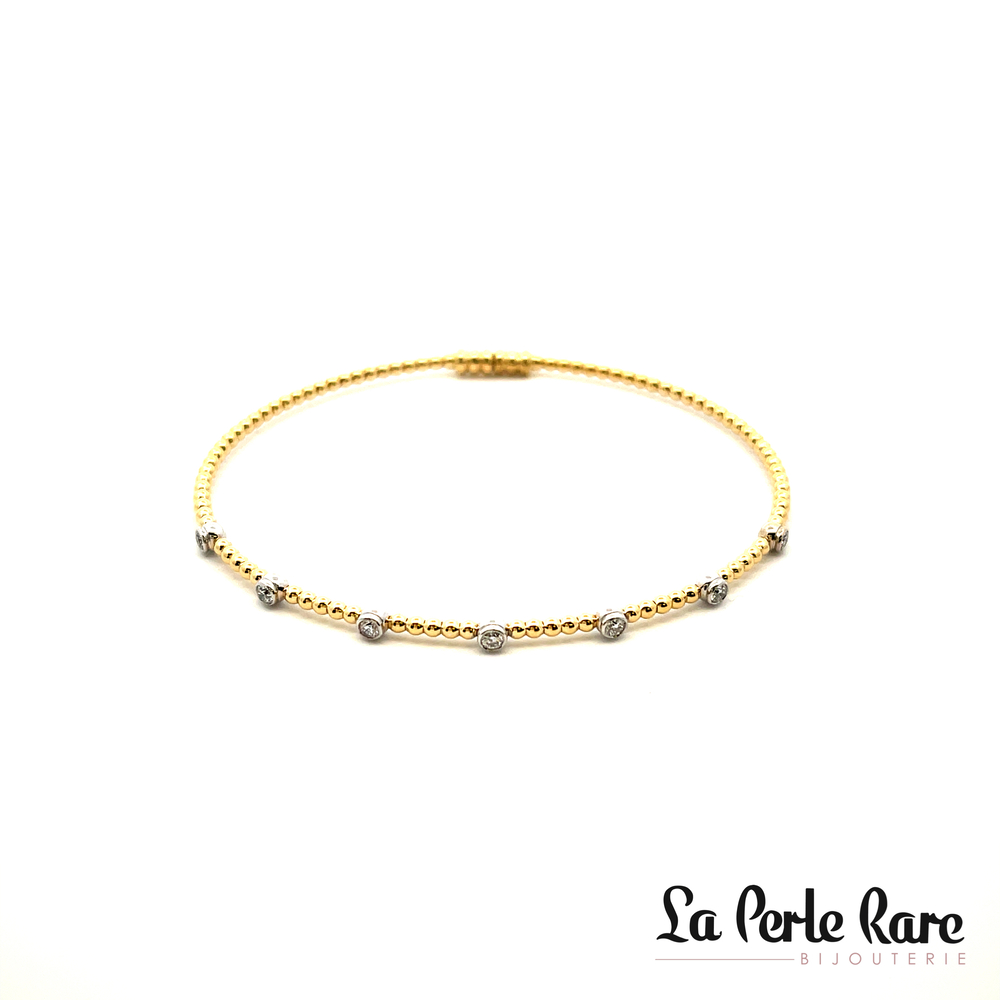 Two-tone gold bracelet (yellow/white) with a total of 24 diamond points, certified - LB2520-Y - Simon G