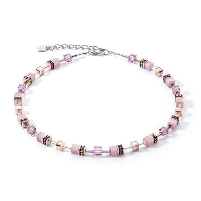 Collier géo-cube, acier, cristaux multicolores - 4016-10-0829 - Coeur De Lion