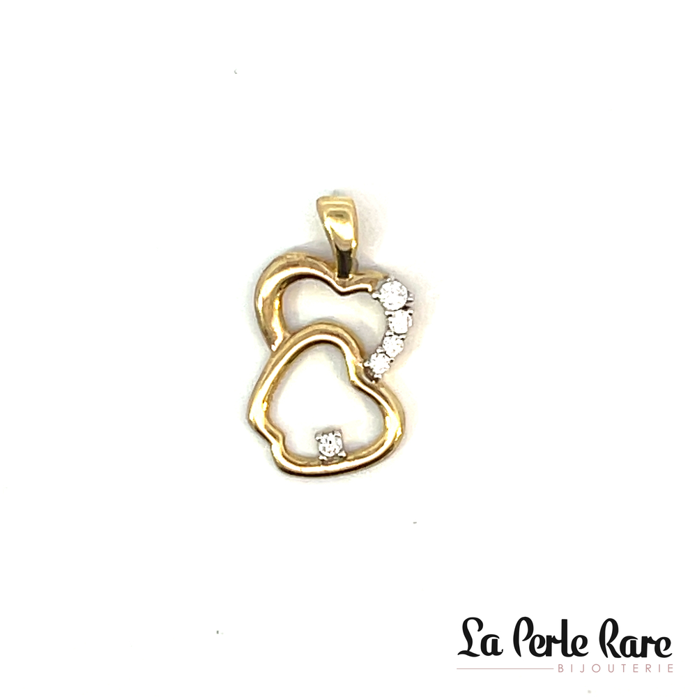 Yellow gold apple pendant with cz - 434 - Exclusivity