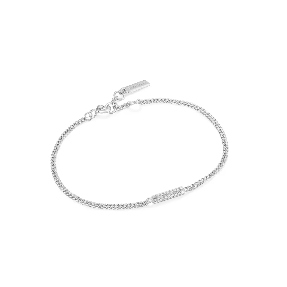 Silver bracelet, cubic zirconium - B037-02H - Ania Haie