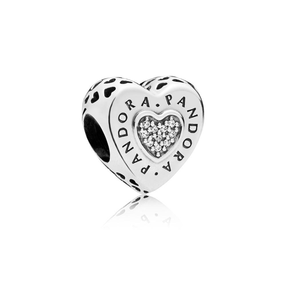 Coeur signature de pandora cz incolore