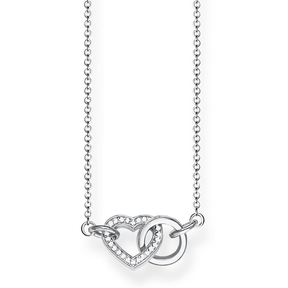 Collier coeur et rond argent .925, zircons - KE1643-051-14-L45V - Thomas Sabo