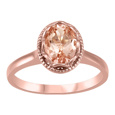 Bague or rose avec morganite