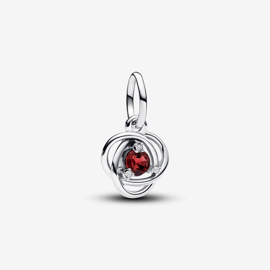 Eternal Circle Bead, Silver, Red Crystal, cubic irconium - 793125C07 - Pandora