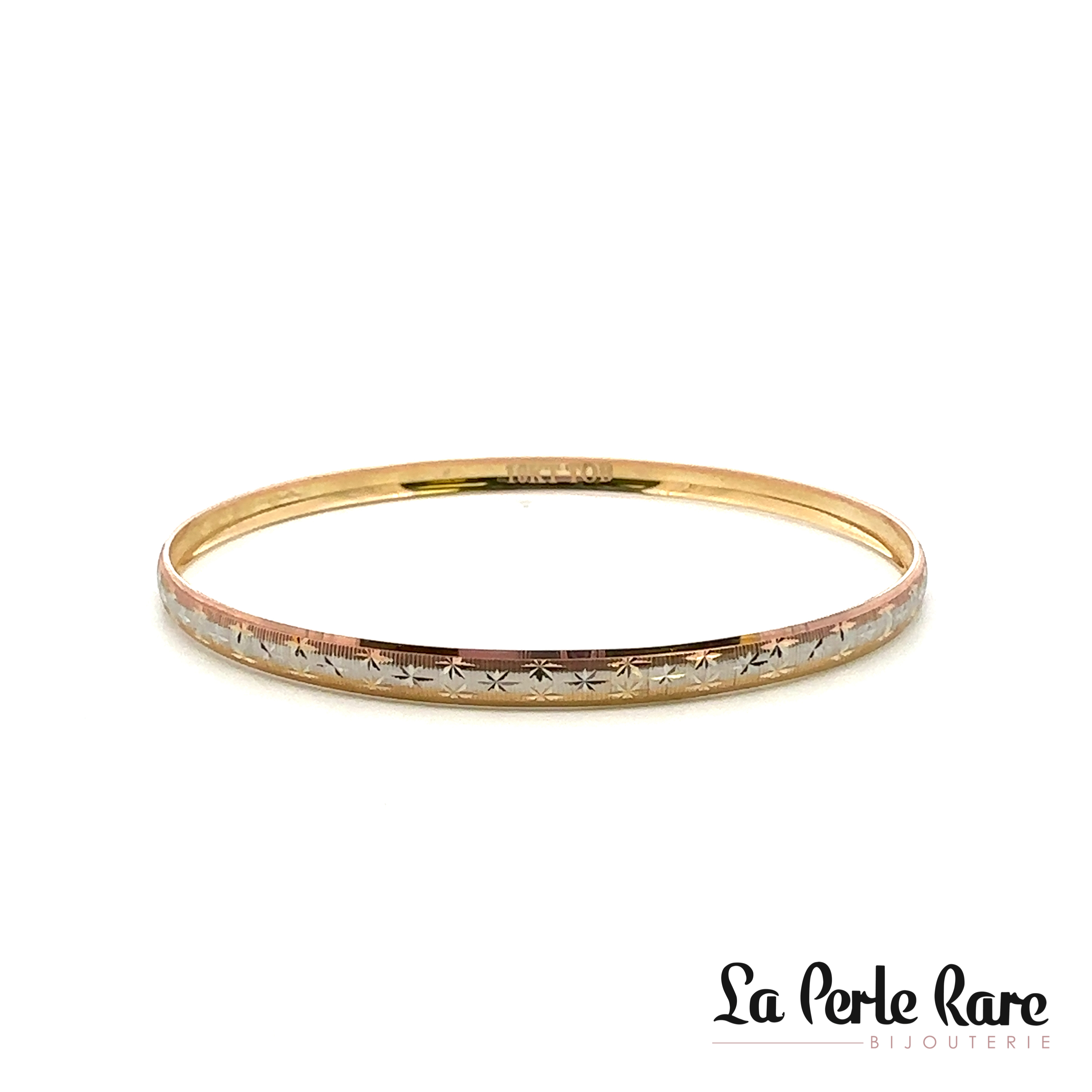 Three-tone (yellow/rose/white) gold bangle - LPR-1761 - Exclusivity