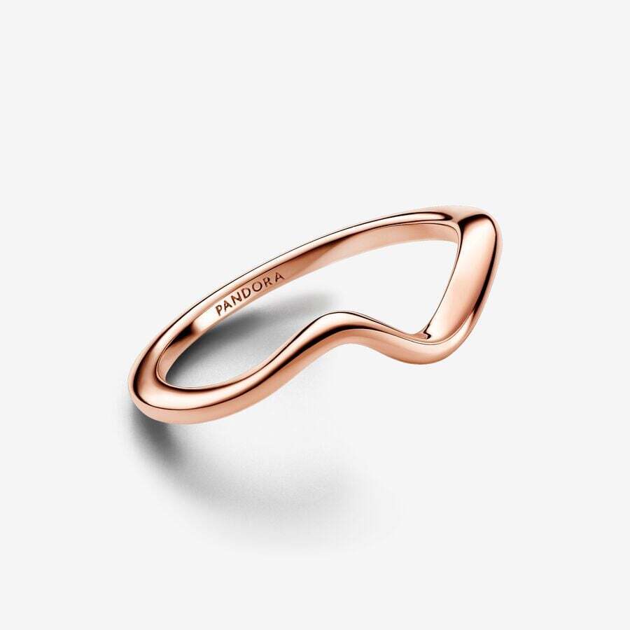 Polished wave ring, Pandora Rose