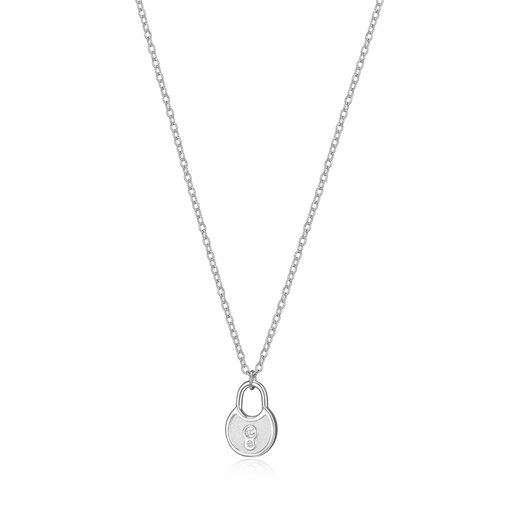 Collier cadenas, argent rhodié