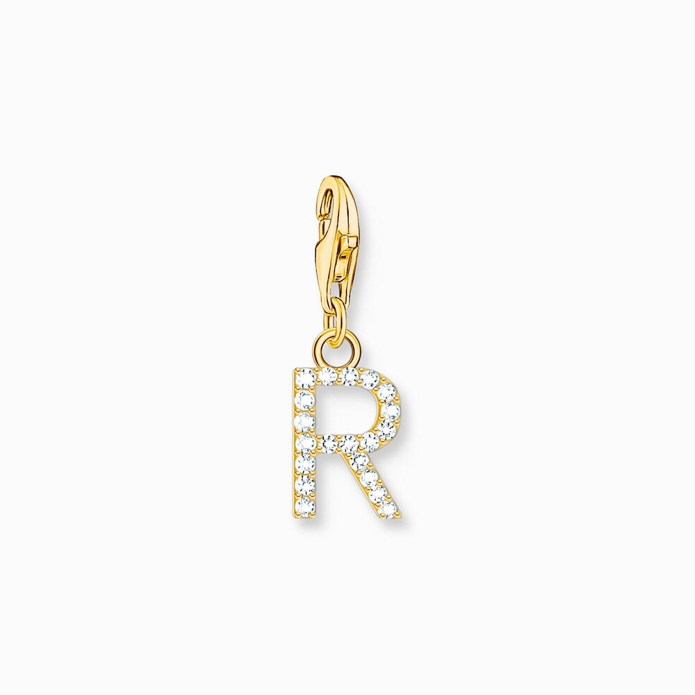 Charm lettre r, argent doré, zircons - 1981-414-14 - Thomas Sabo