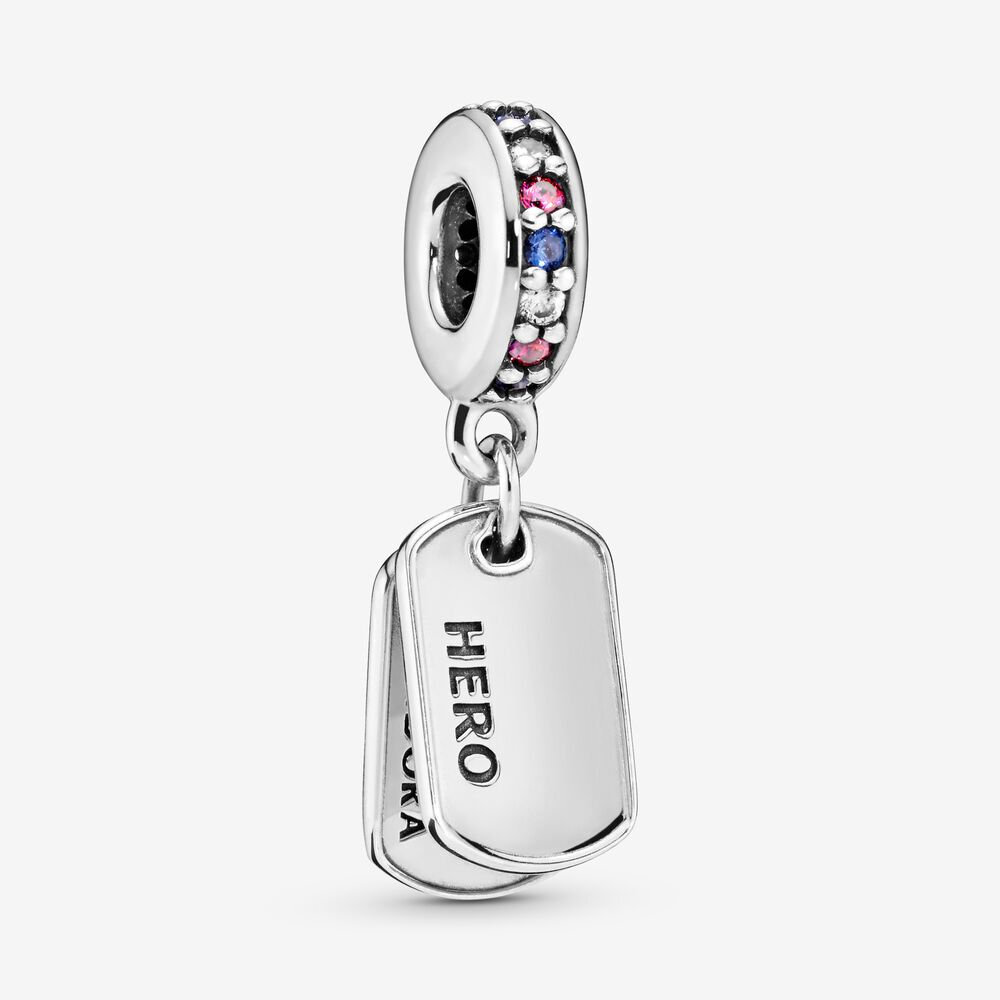 Plaque d'identité hero, cz multicolores - 797659CZRMX - Pandora