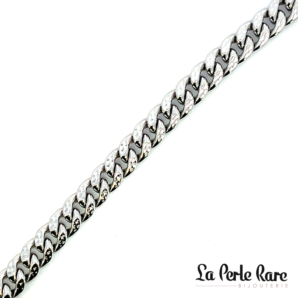 White gold curb chain bracelet - LPR-2113-8.5 - Exclusivity