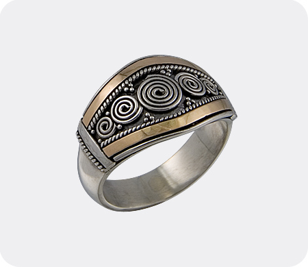 Bague argent, or jaune