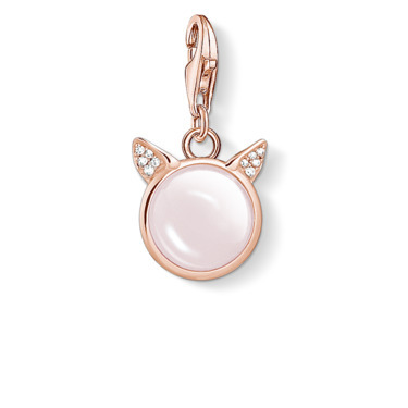 Oreille de chat, argent doré quartz rose