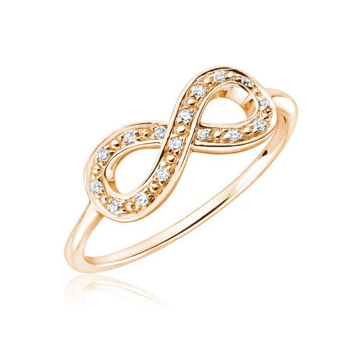 Bague infini or rose, 5 pts dia tot - 02-0410888R - Rnb