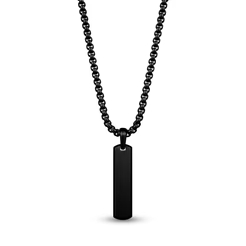 Pendentif plaque, acier inoxydable noir - AS-P164-26 - Arz Steel