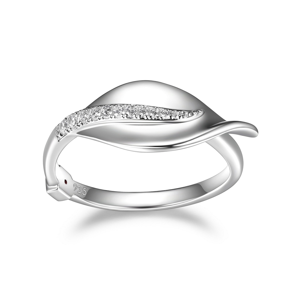 R4LACV00 Elle Bague argent rhodi zircons