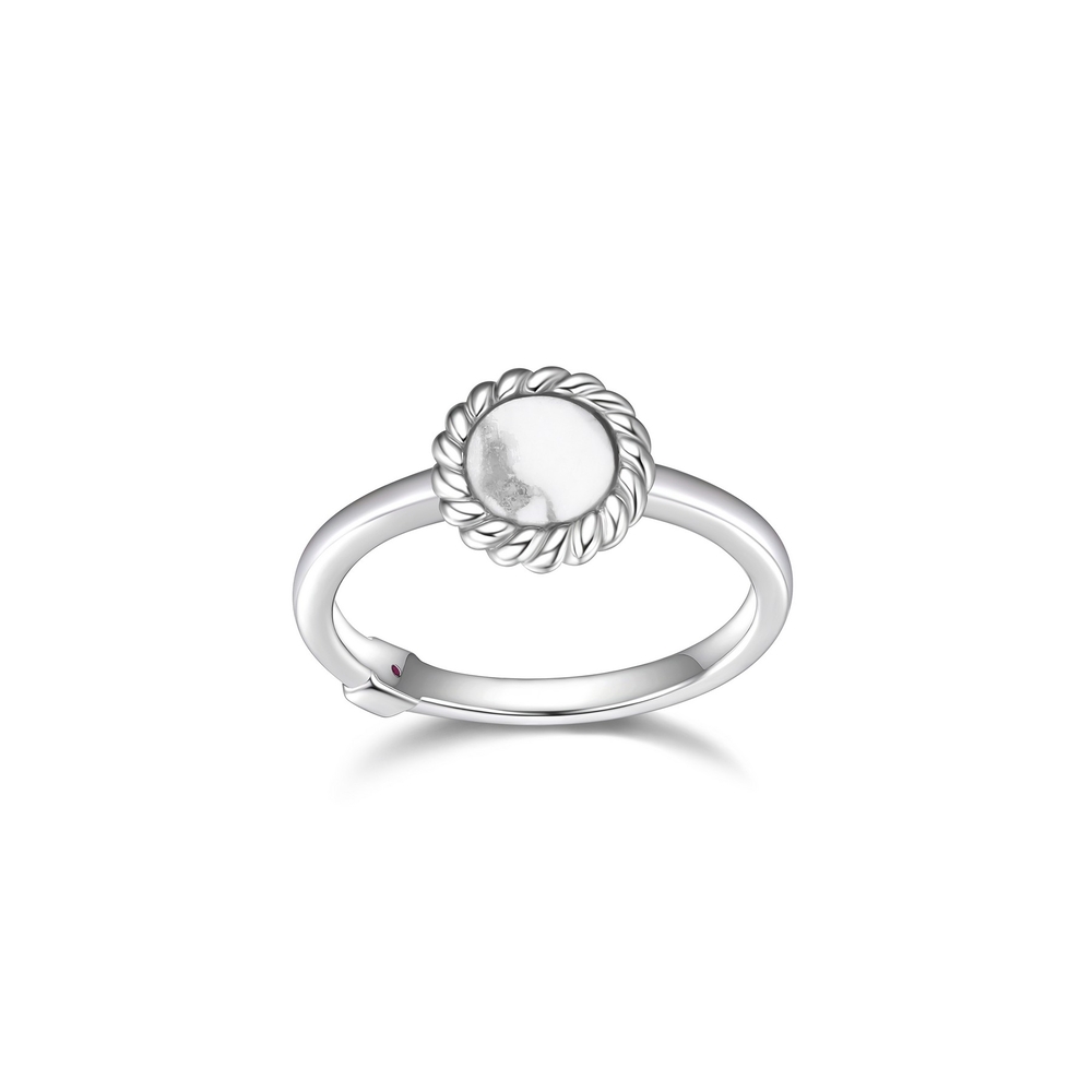 Bague argent rhodié, howlite - R4LAE1AFA8 - Elle