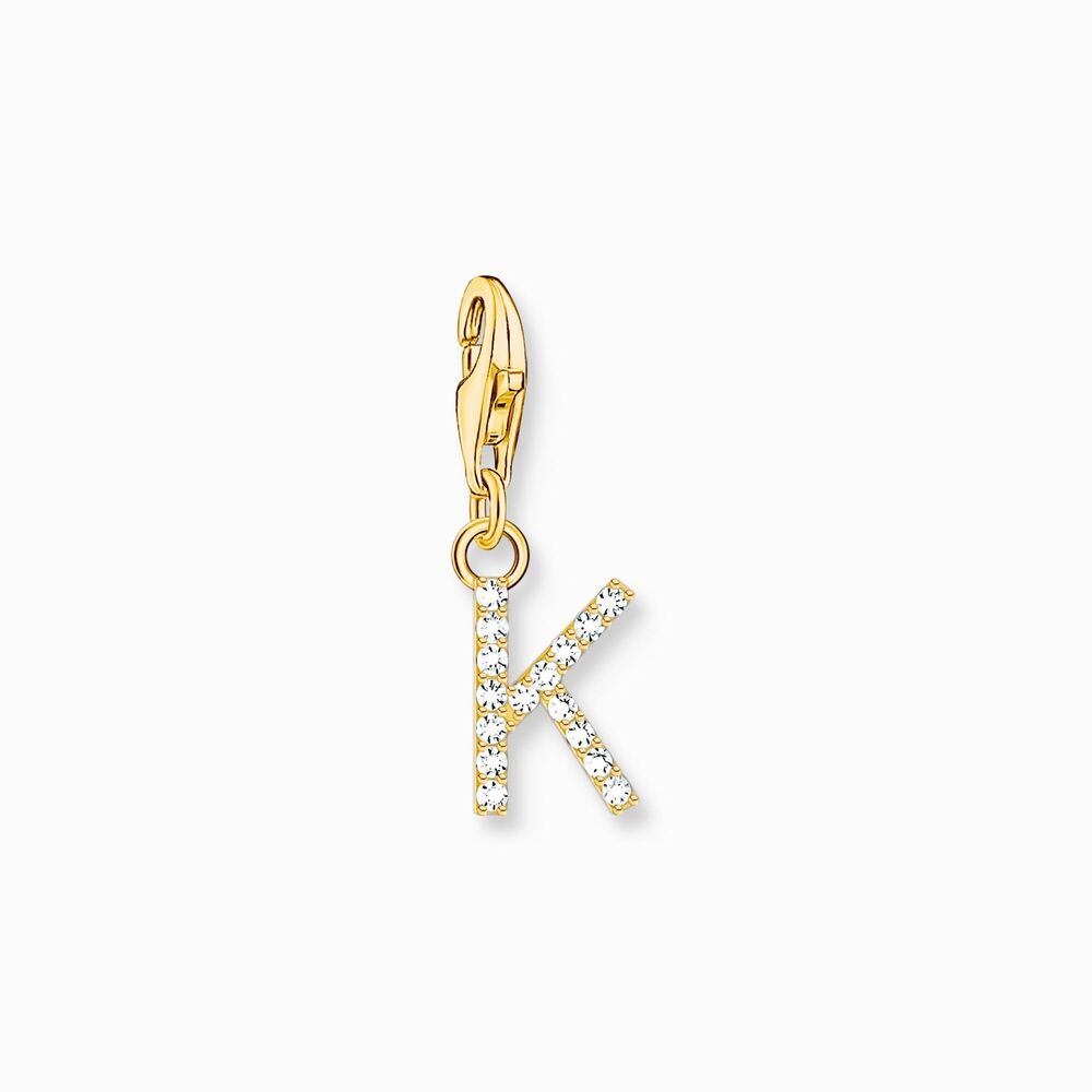 Charm lettre k, argent doré, zircons - 1974-414-14 - Thomas Sabo