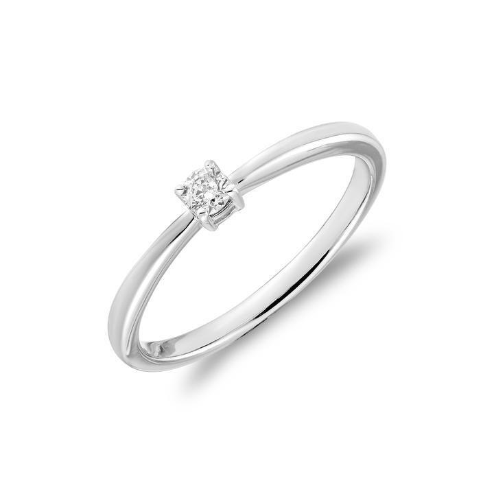 Bague solitaire or blanc, dia 8 pts - 02-0410S10 - Rnb