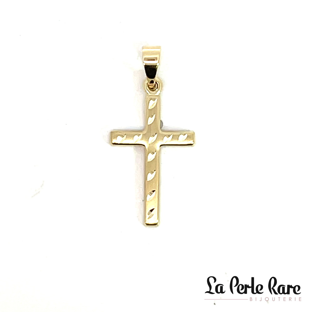 Pendentif croix, or jaune 10 carats