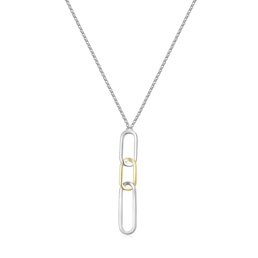 Collier argent 2 tons (blanc/jaune)