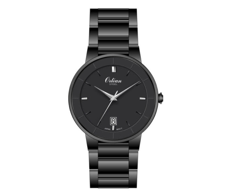 Montre acier noir, fond noir - ME3563 - Orlean