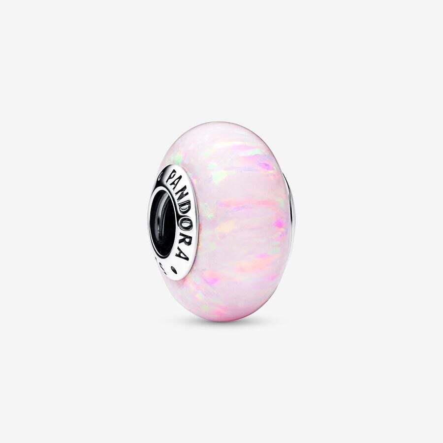 Silver charm, lab-created pink opal - 791691C03 - Pandora