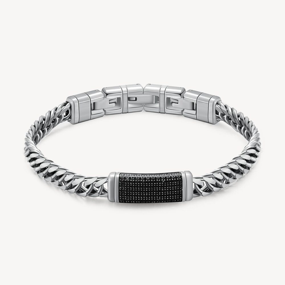 Bracelet naxos, acier inoxydable, zircons noirs - BNX14 - Brosway Italia