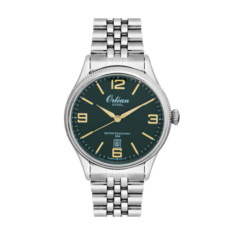 Montre acier, fond vert - ME3523 - Orlean