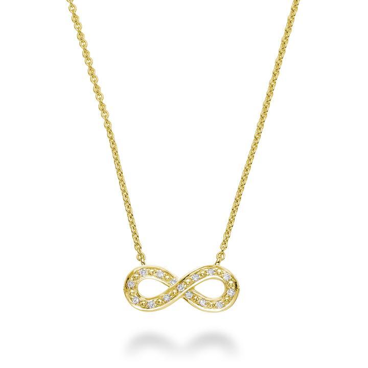 Collier infini or jaune, 6 pts dia tot