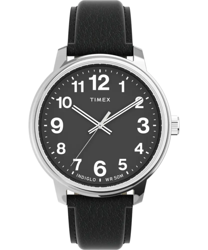 Montre pour homme bracelet en cuir noir 43mm - TW2V21400GP - Timex