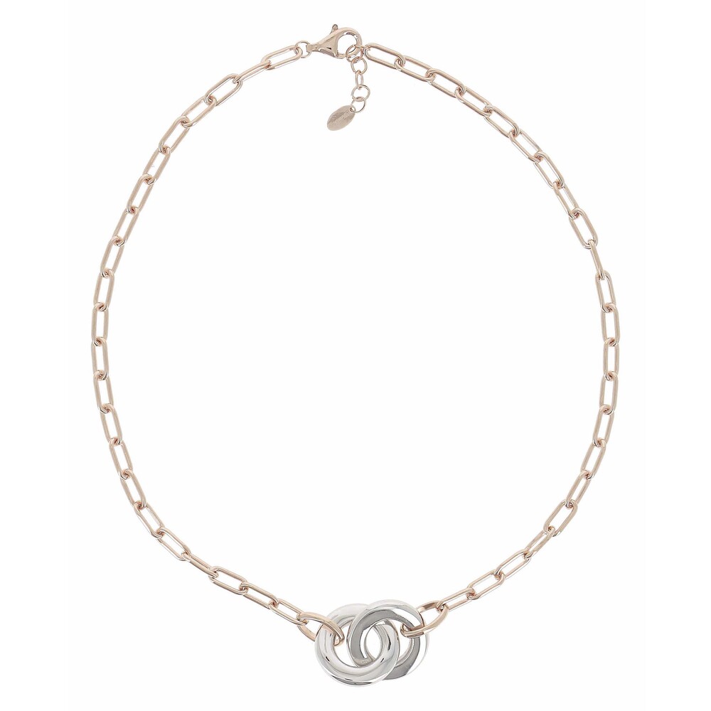 Collier argent 2 tons blanc/rose