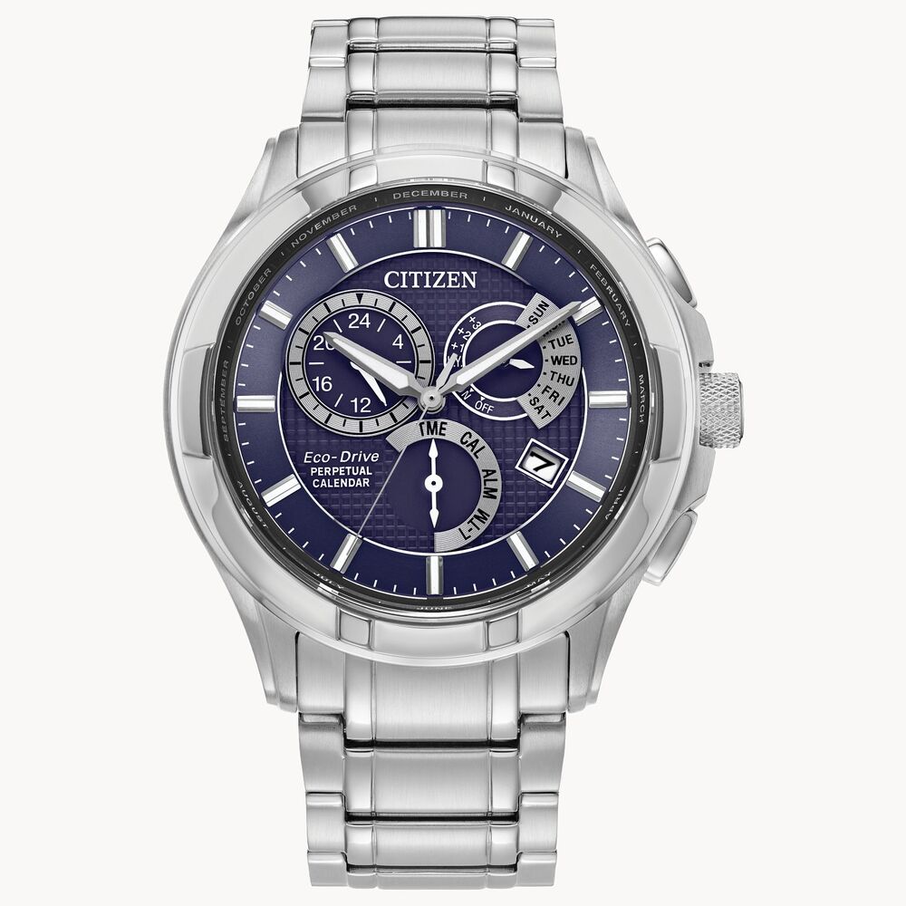 Montre Eco-Drive acier, fond bleu - BL8160-58L - Citizen