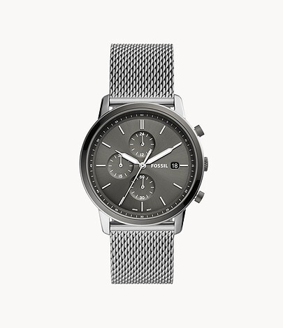 Montre acier, fond anthracite