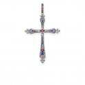 Synth. spinel, corundum, blackened .925 cross - PE766-322-7 - Thomas Sabo