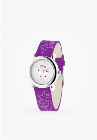 Montre pour enfant cuir mauve février