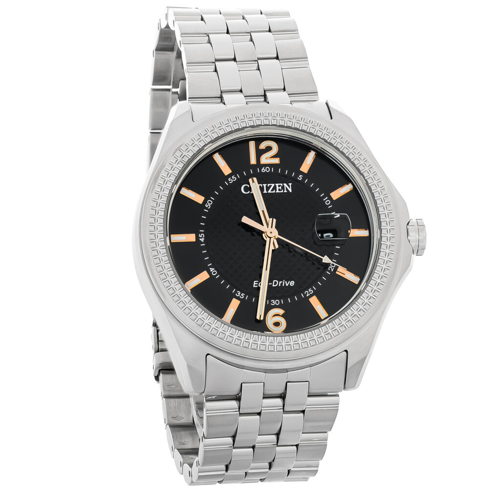 Montre eco-drive acier, fond noir - AW1740-54H - Citizen