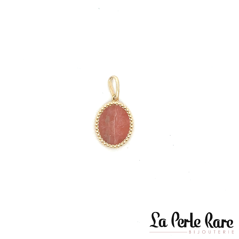Pendentif or jaune 10 carats, rhodochrosite - CG49307RHO - Pure Romance