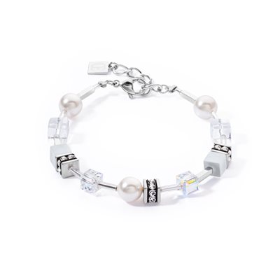 Bracelet acier, perles, cristaux - 4081-30-1417 - Coeur De Lion