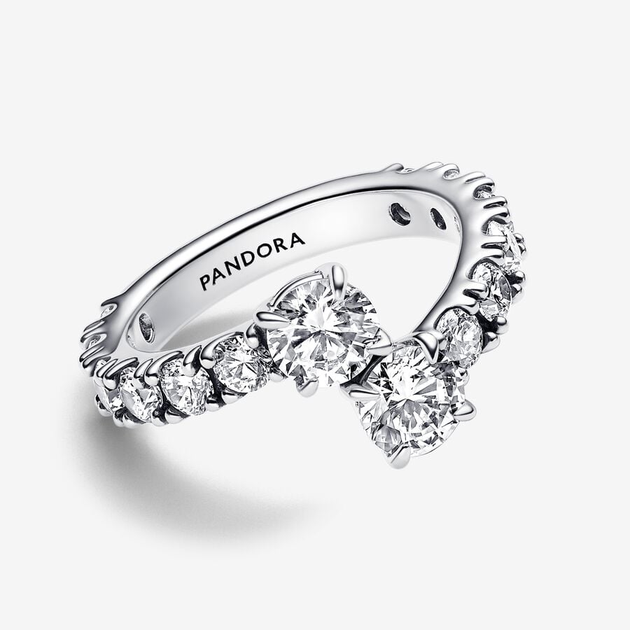 Silver ring, cubic zirconia - 193149C01-52 - Pandora