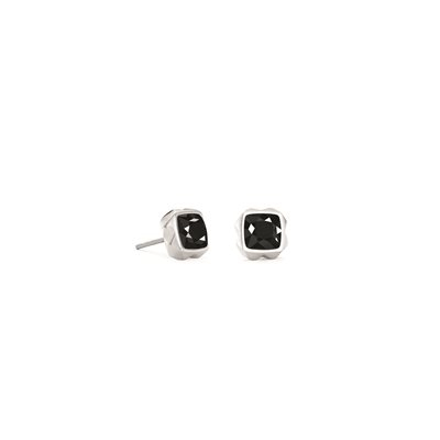 Boucles d'oreilles fixes acier inoxydable, cristaux noirs - 1200-21-1317 - Coeur De Lion