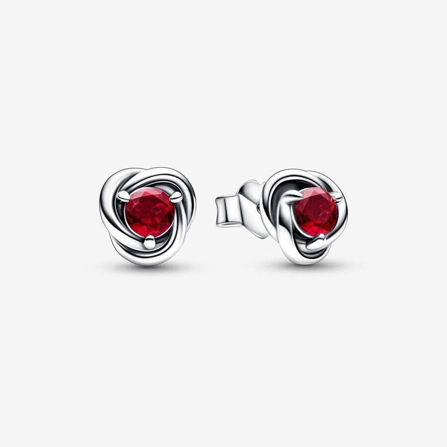 Bo fixes, cercle éternel, cristaux rouges, argent. - 292334C01 - Pandora