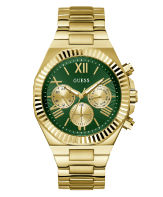 Gold-plated steel watch, green dial - GW0703G2 - Guess