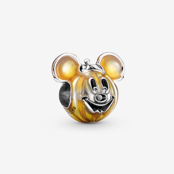 Bille disney mickey mouse citrouille, argent, émail orange - 799599C01 - Pandora